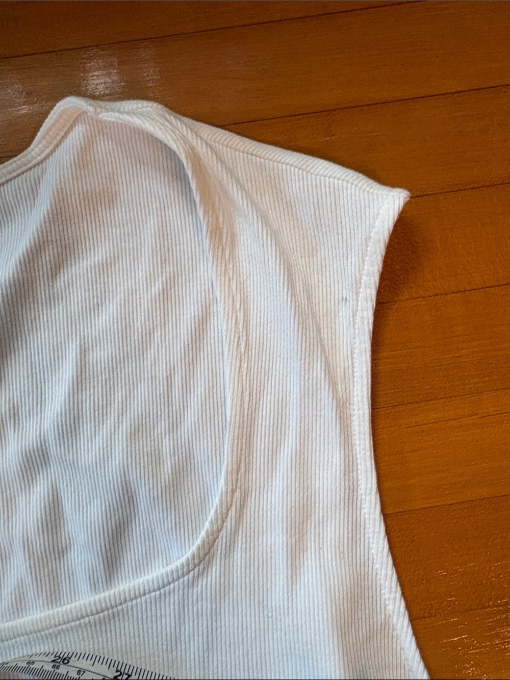 Maeve White Ribbed Square-Neck Tank - Picture 9 of 9